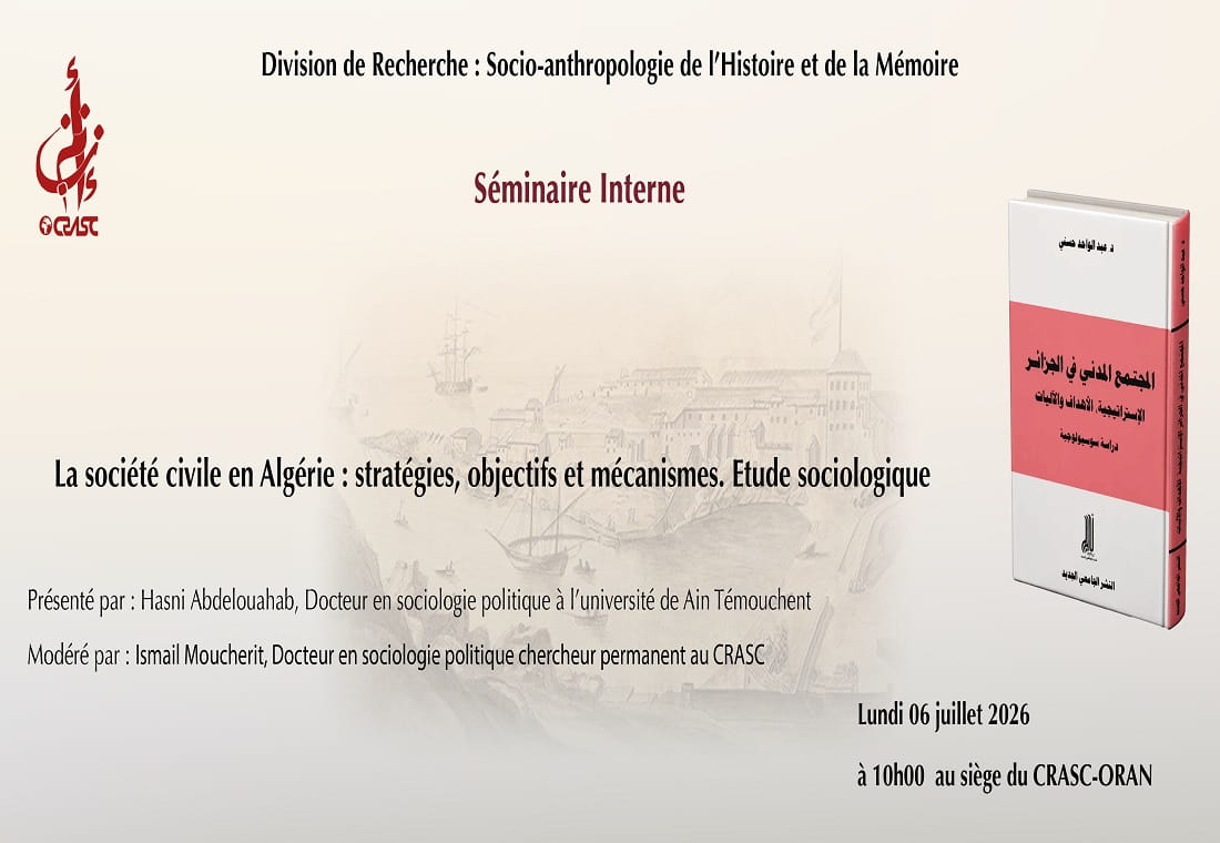 La société civile en Algérie : stratégies, objectifs et mécanismes. Etude sociologique