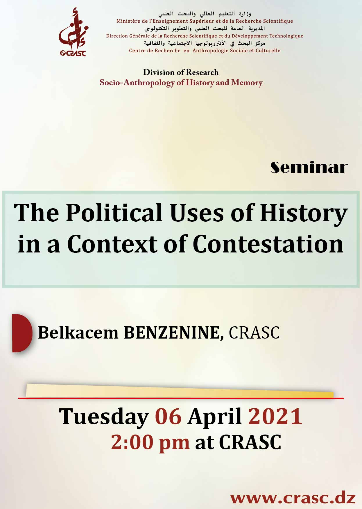 The political uses of history in a context of contestation