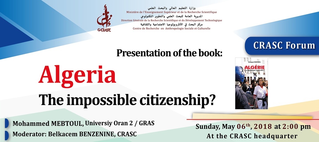 Presentation of the book : Algeria, The impossible citizenship?