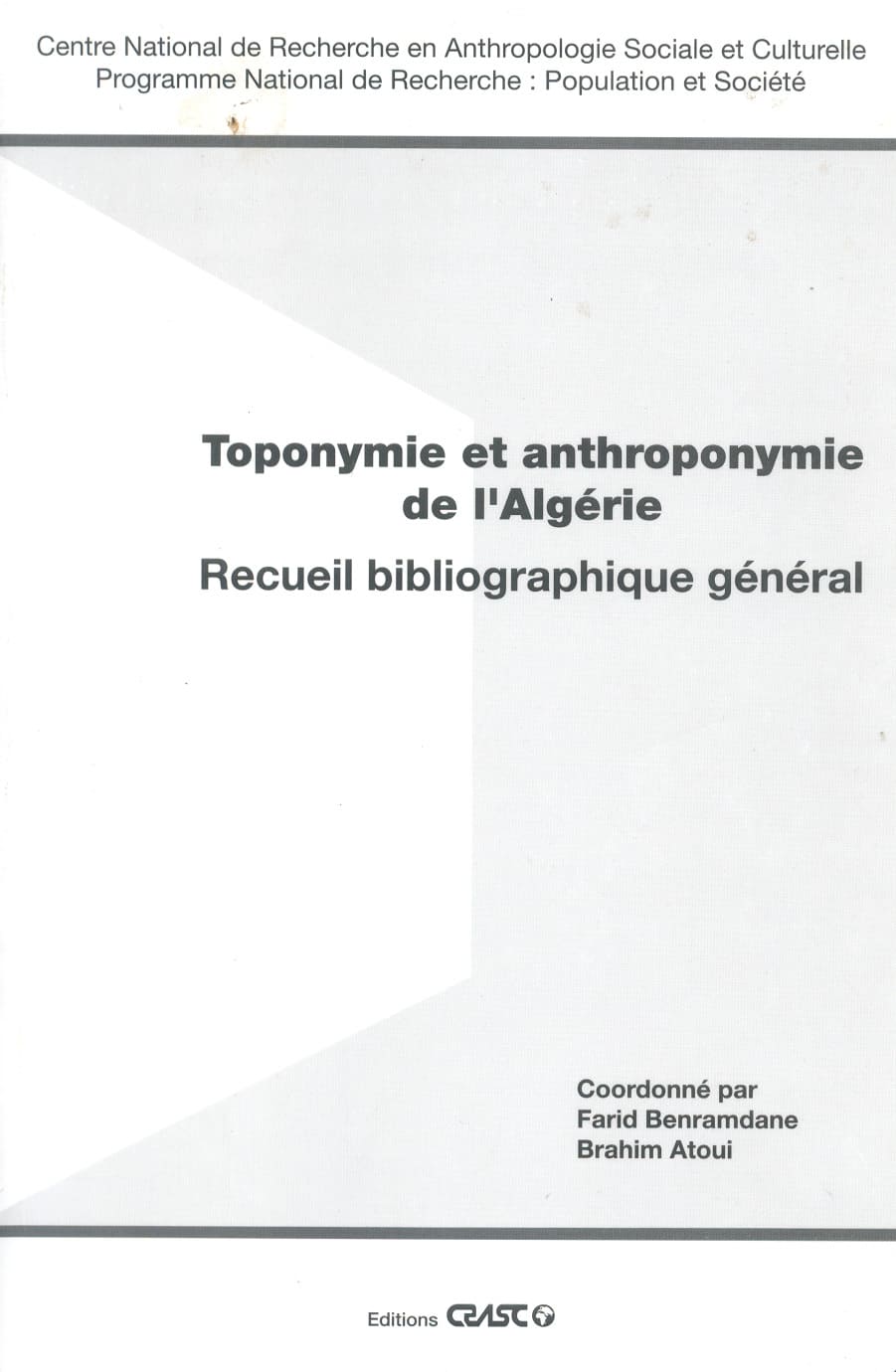 Toponymy and Anthroponymy of Algeria