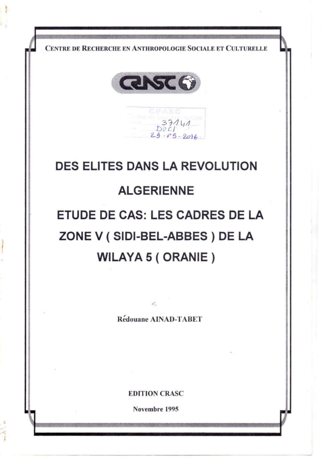 Des élites dans la révolution algérienne
