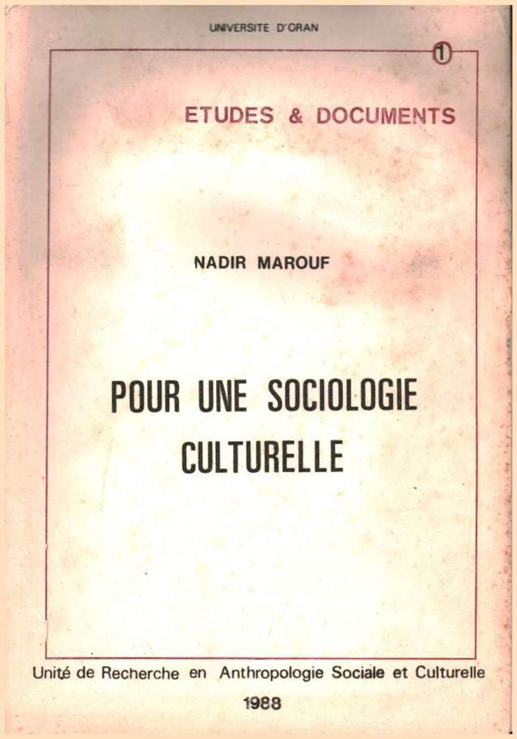 Pour une sociologie culturelle