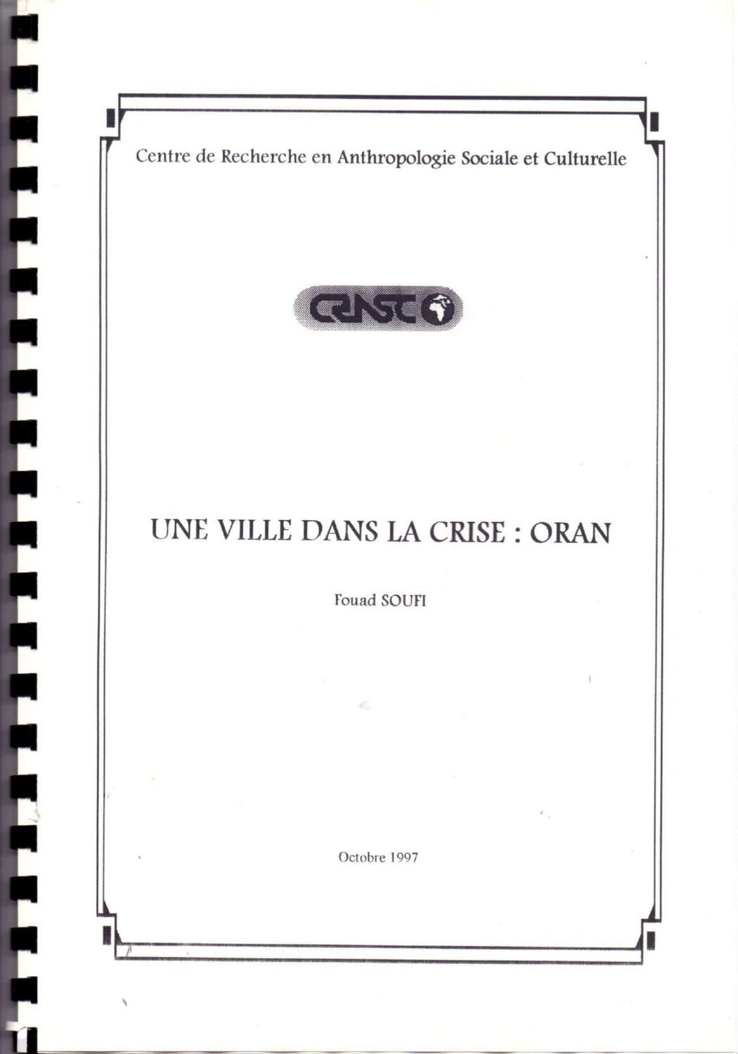 Une ville dans la crise